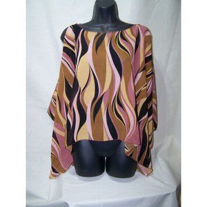 Luly K Top Kimono Tunic O/S Blouse Scarf